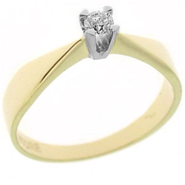 0.10 Ct Diamond Solitaire Solid Gold Ring