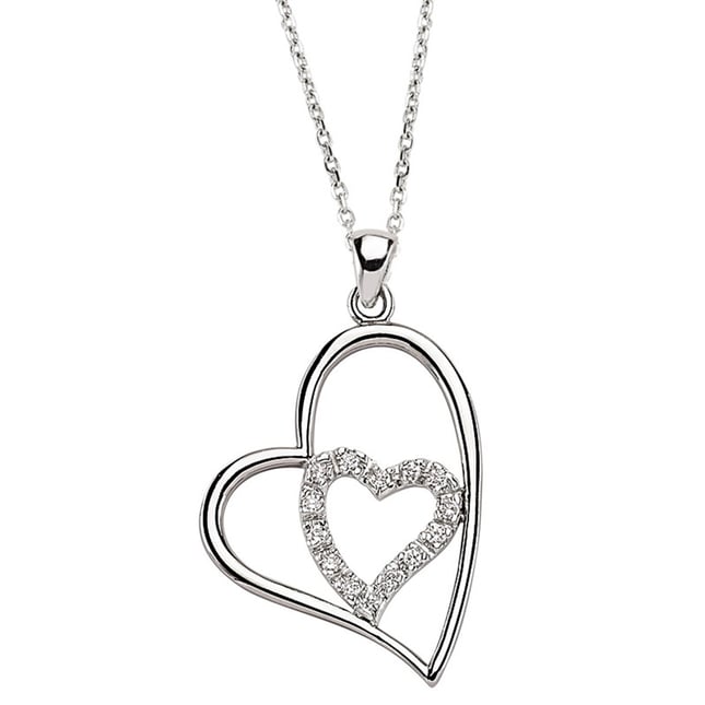 0.11 Ct Diamond Heart Solid Gold Necklace