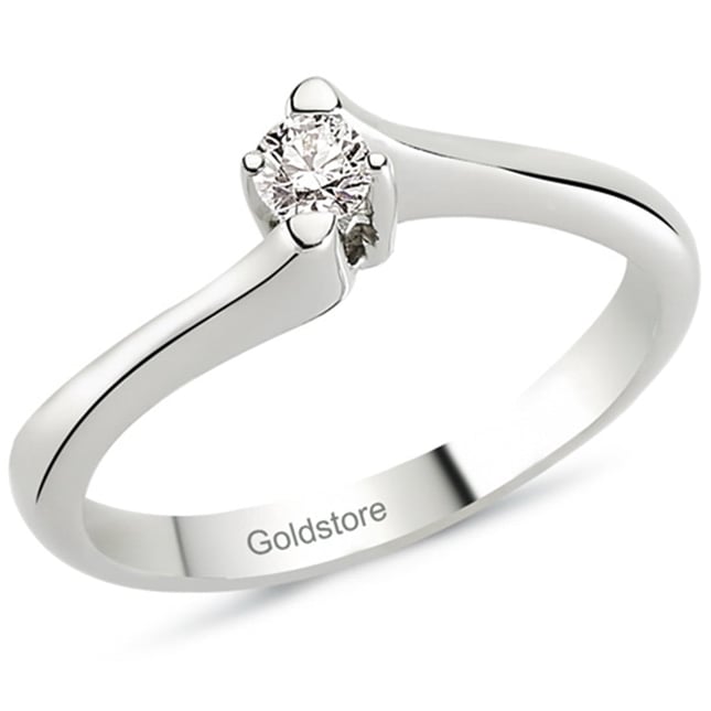0.11 Ct Diamond Solitaire Bypass Solid Gold Ring