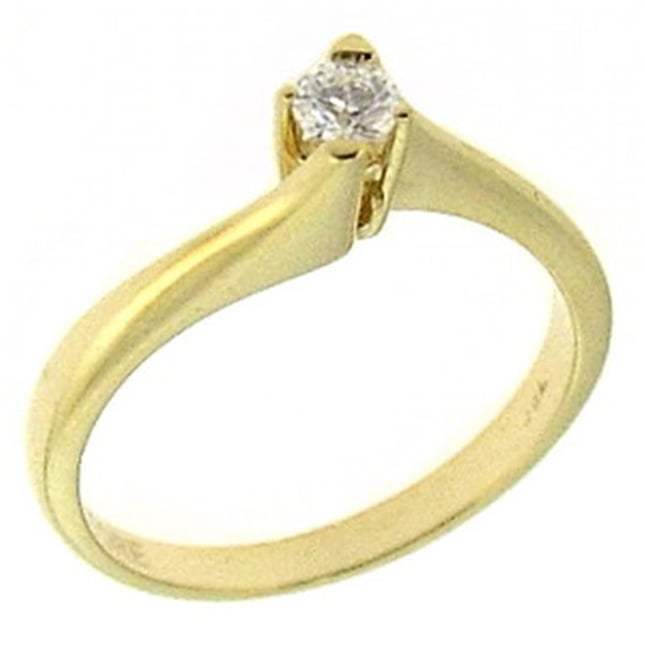 0.11 Ct Diamond Solitaire Bypass Solid Gold Ring