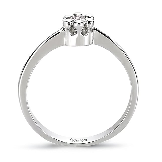 0.13 Ct Diamond Solitaire Solid Gold Ring