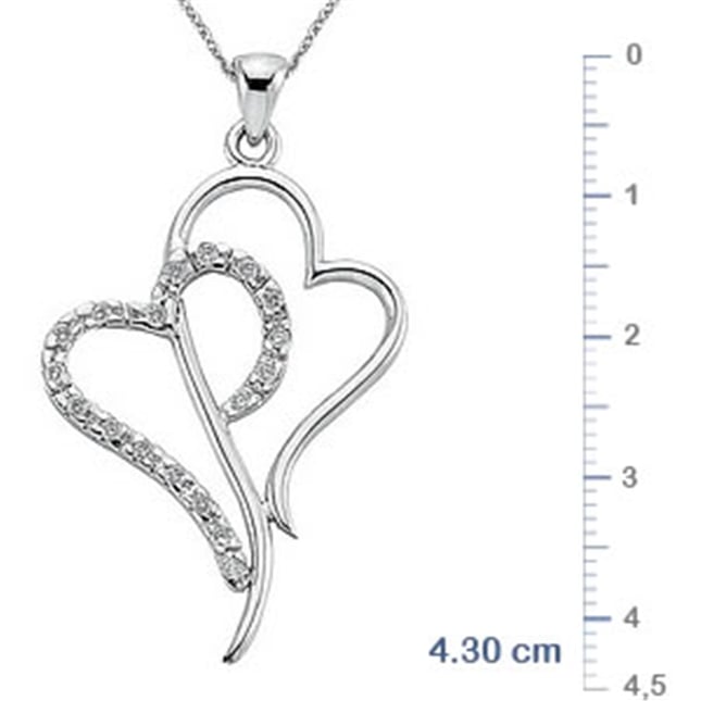 0.14 Karat Pırlanta Kalp Altın Kolye
