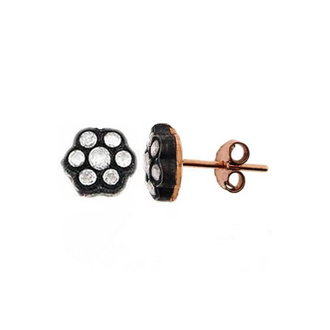 0.17 Ct Diamond Stud Cluster Solid Gold Earring