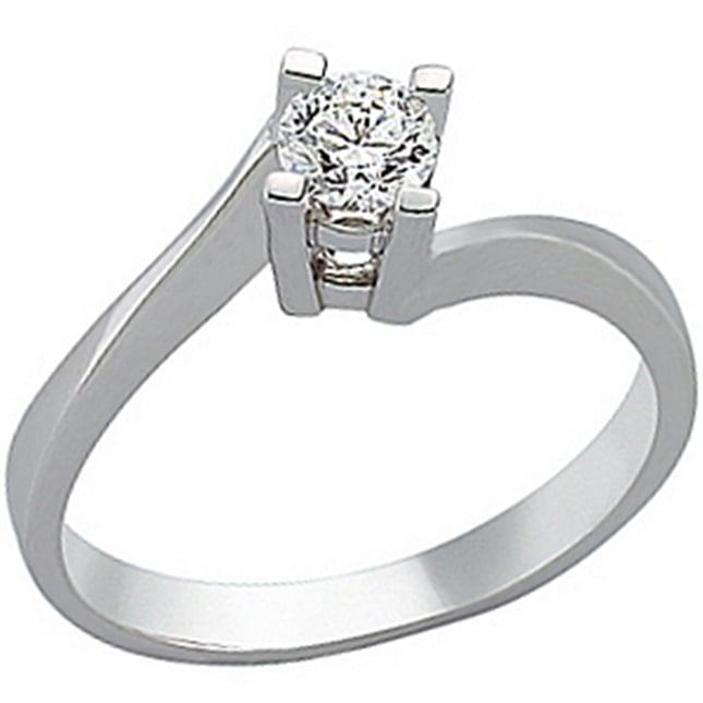 0.30 Ct Diamond Solitaire Bypass Solid Gold Ring