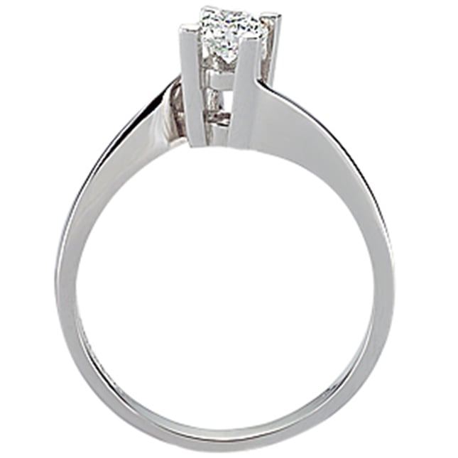 0.30 Ct Diamond Solitaire Bypass Solid Gold Ring