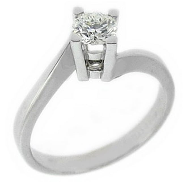0.30 Ct Diamond Solitaire Bypass Solid Gold Ring