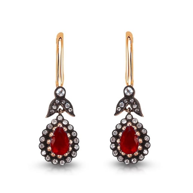 Goldstore-URL 0.34 ct. Pırlanta Yakut Fantezi Küpe