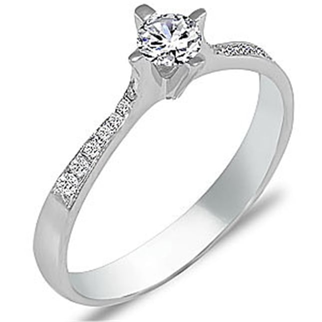 0.63 Ct Diamond Solitaire Solid Gold Ring