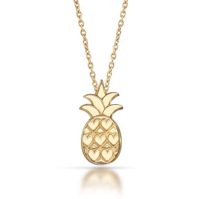 Kalp Ananas Altın Kolye
