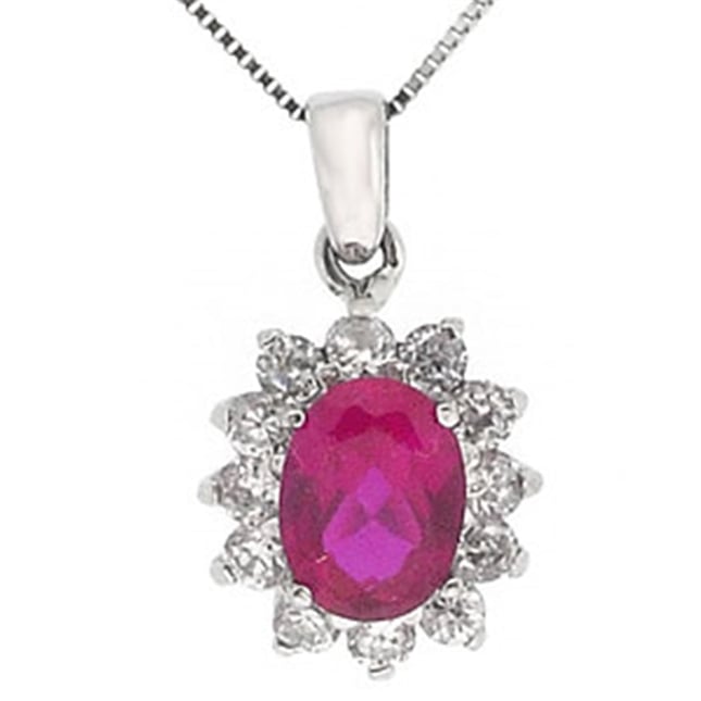 Oval Halo Cluster Solid Gold Necklace