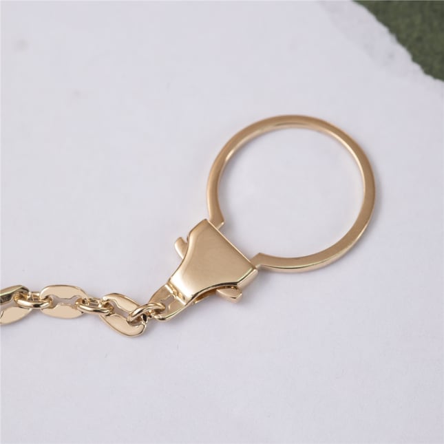 Initial Letter Mariner Chain Solid Gold Keychain