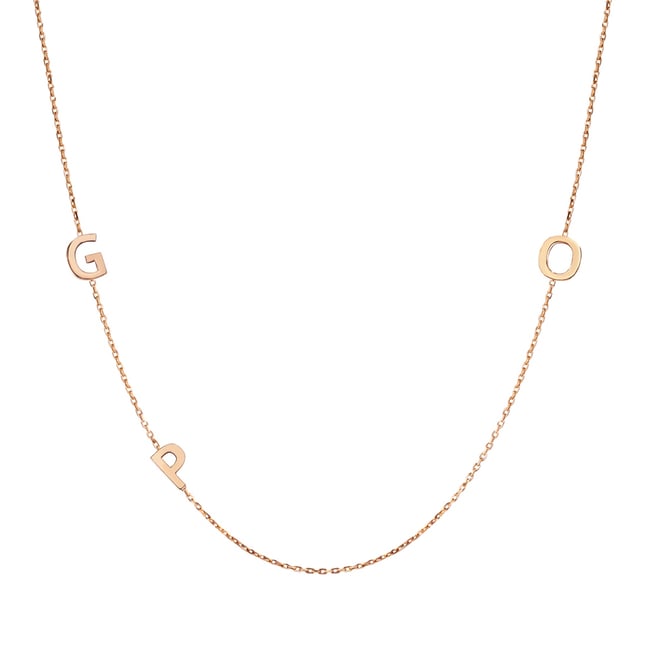 Initial Letter Solid Gold Necklace