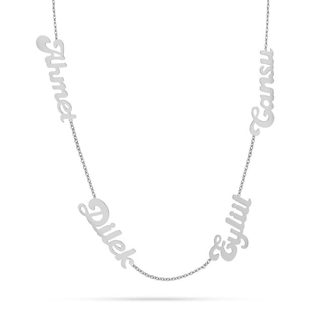 Initial Nameplate Solid Gold Necklace