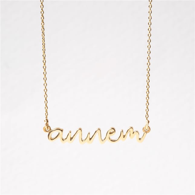 Custom Name Solid Gold Necklace