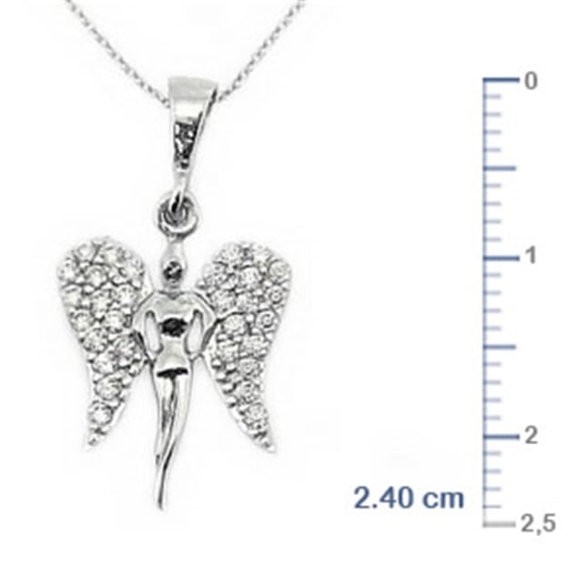 CZ Angel Solid Gold Necklace