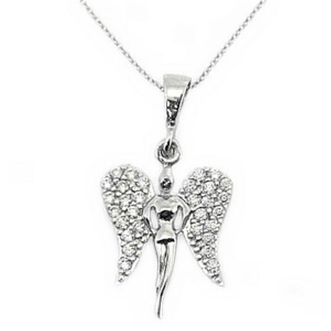 CZ Angel Solid Gold Necklace