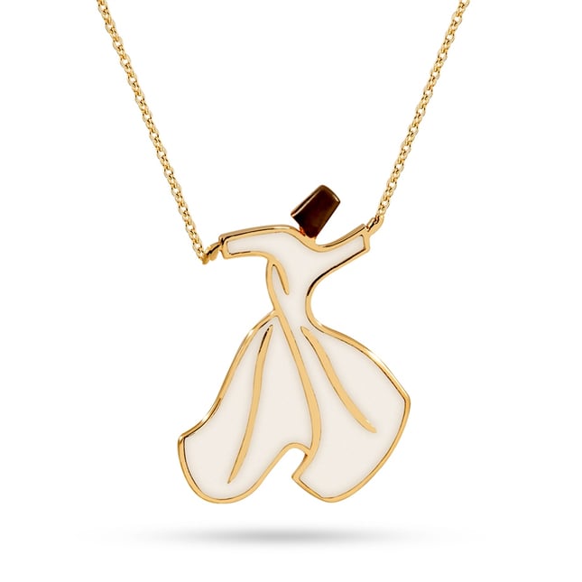 Sufi Whirling Dervish Solid Gold Necklace