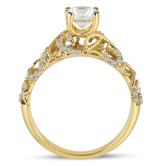 Zirkon Solitaire Solid Gold Ring