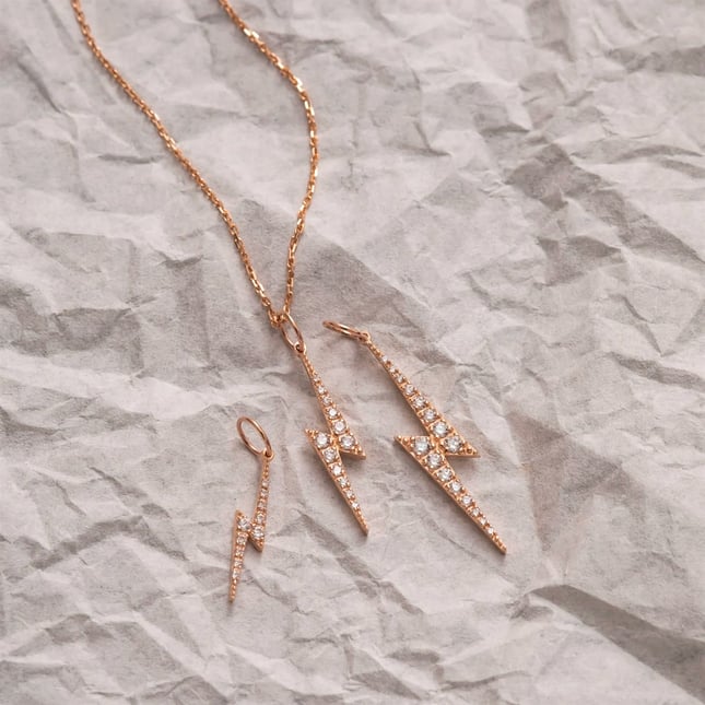 Lightning Solid Gold Necklace