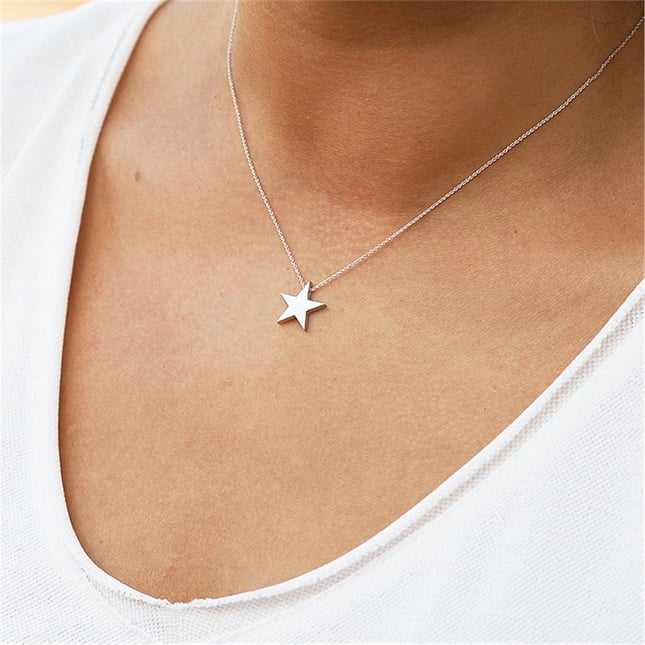Star Solid Gold Necklace