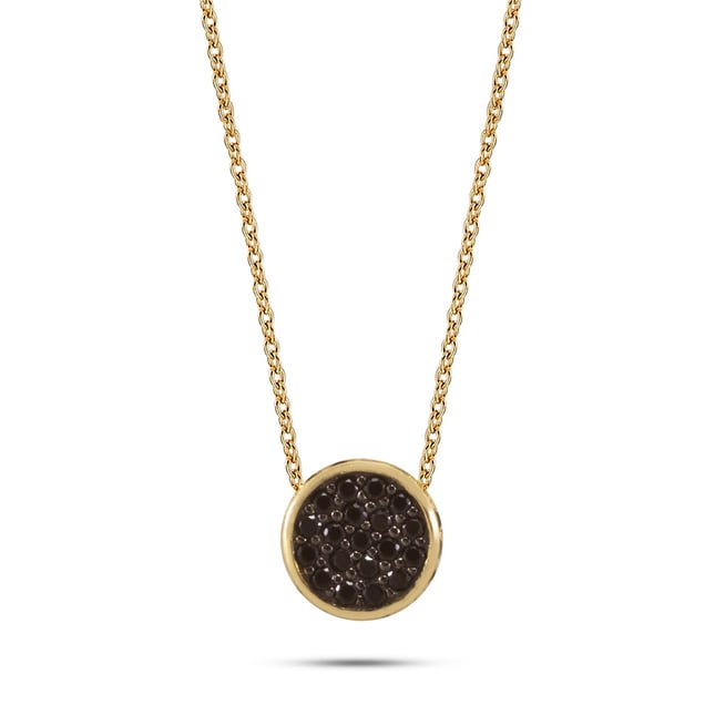 CZ Circle Solid Gold Necklace