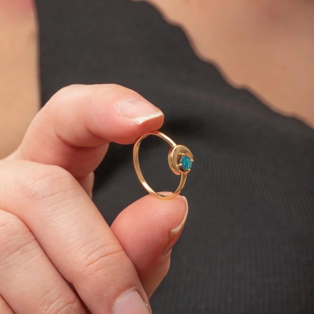 Hilal Opal Altın Yüzük