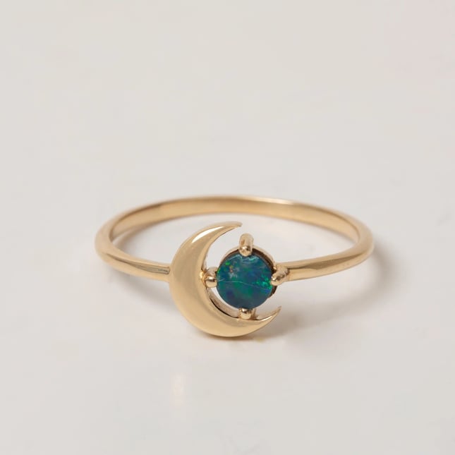 Hilal Opal Altın Yüzük