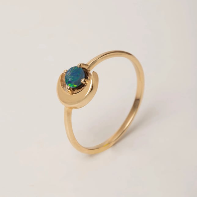 Hilal Opal Altın Yüzük