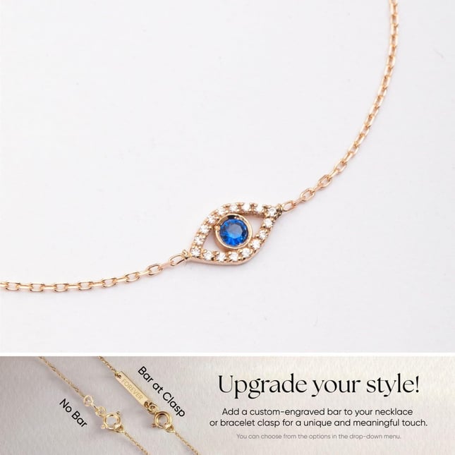 Evil Eye Halo Solid Gold Bracelet