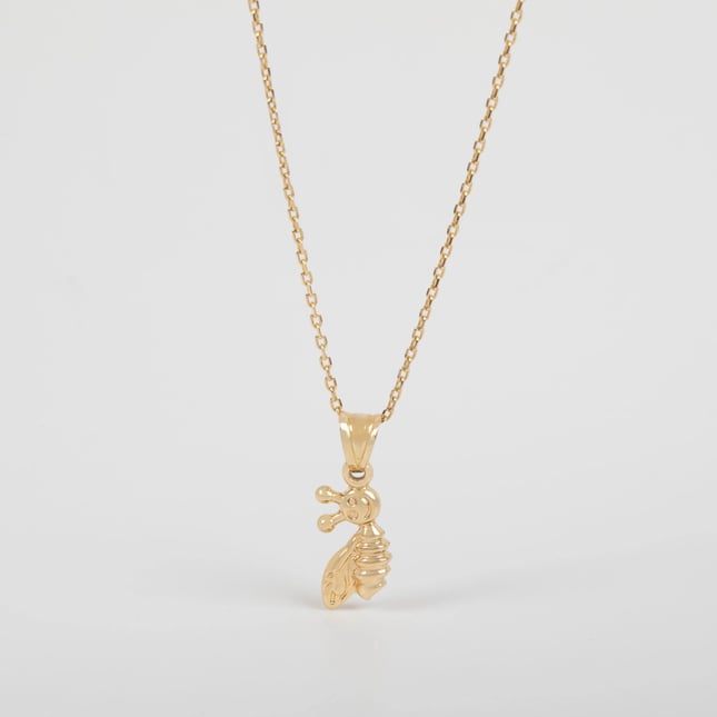 Cheerful Bee Solid Gold Necklace