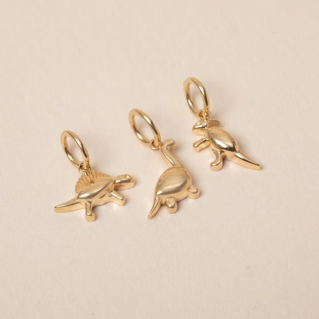 Cute Dinosaur Solid Gold Necklace 
