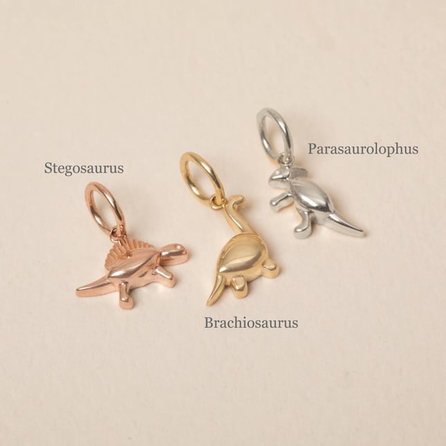 Cute Dinosaur Solid Gold Necklace 