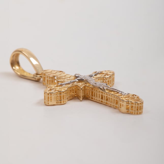 Elegant Crucifix Solid Gold Necklace