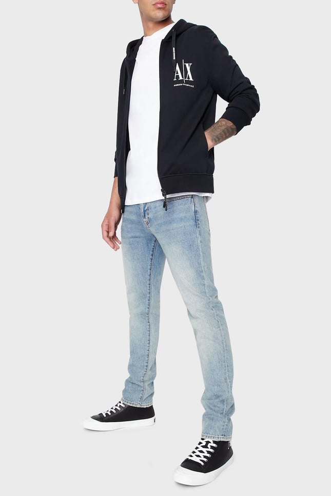 Armani Exchange Erkek Kapüşonlu Fermuar Kapamalı Cepli Uzun Kol Siyah Sweatshirt 8NZMPP ZJ1ZZ-1510