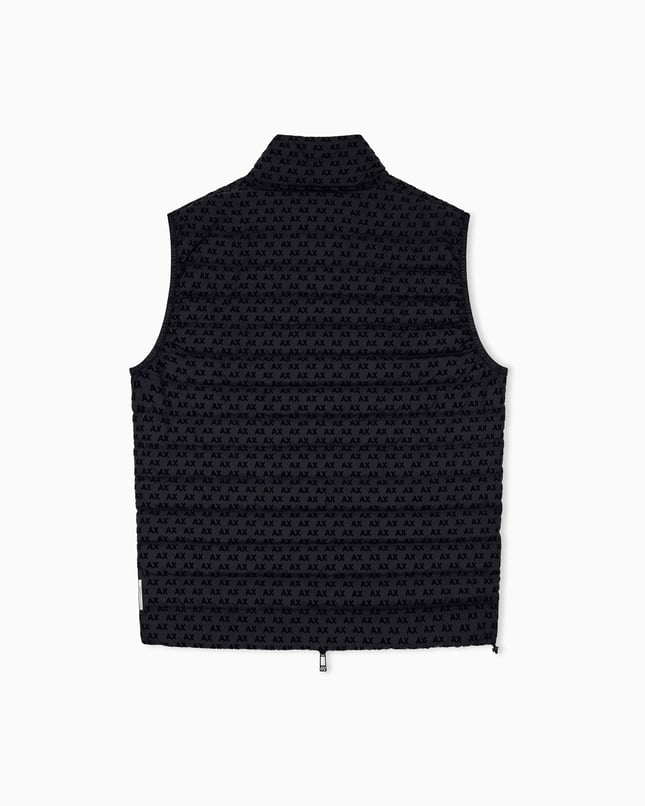 Armani Exchange Erkek Fermuarlı Logo Desenli Siyah Yelek XM003511 AF19870-UC001