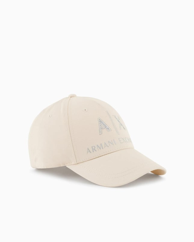 Armani Exchange Kadın Parlak Taş İşlemeli Nefes Alabilir Pamuklu Dış Yüzey Ayarlanabilir Tokalı Bej Spor Şapka XW000873 AF13334-U1003