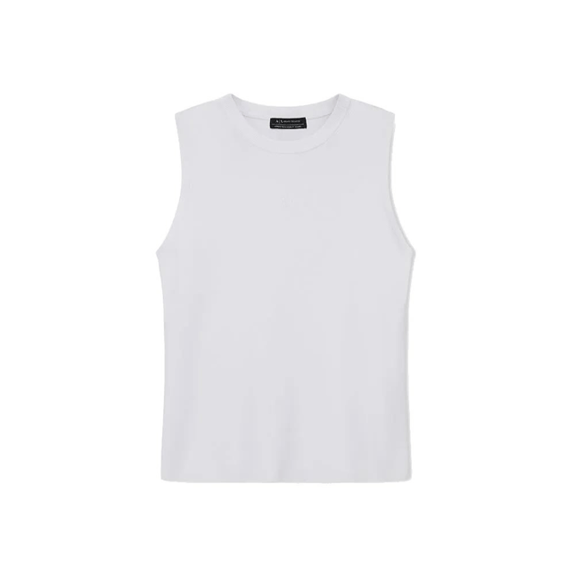 Armani Exchange Armani Exchange Kadın Normal Kalıp AX Logo İşlemeli Yuvarlak Yakalı Beyaz Atlet XW001448 AF10352-U0002