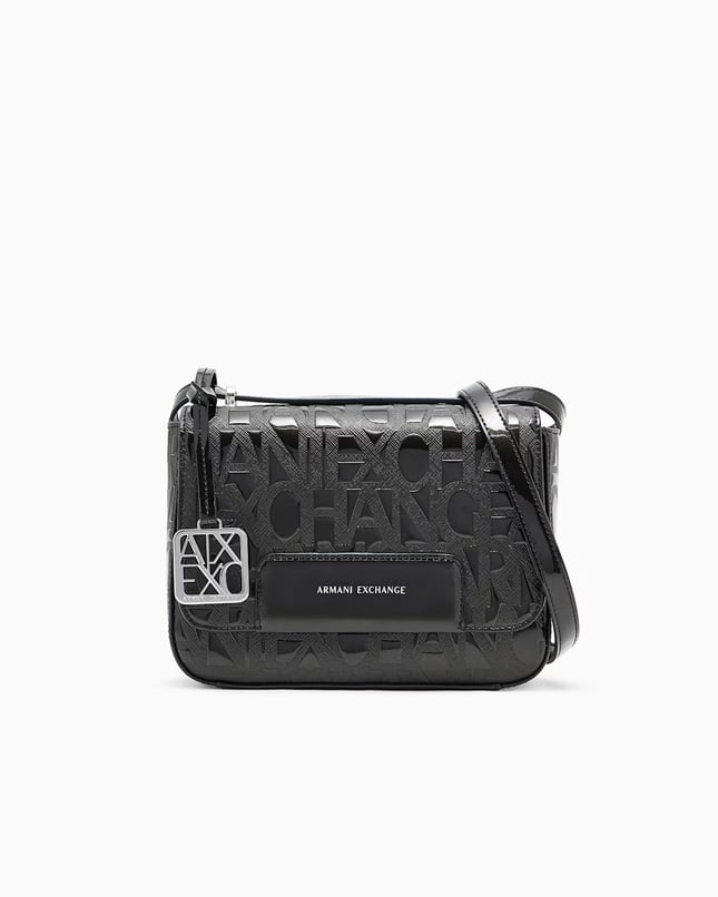 Armani Exchange Armani Exchange Kadın Logo Desenli Manyetik Kapamalı Siyah Omuz Çantası XW001577 AF17290-UC001