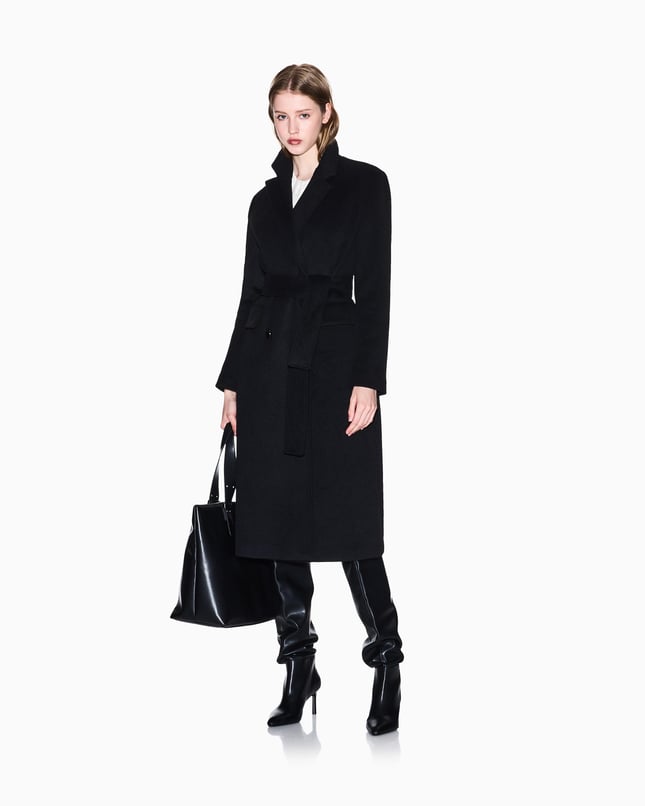 Armani Exchange Armani Exchange Kadın Tek Düğmeli Ve Kemerli Çift Düğmeli Kapatma Yakalı Kapaklı İki Yama Cep Siyah Kaban XW000691 AF16206-UC001