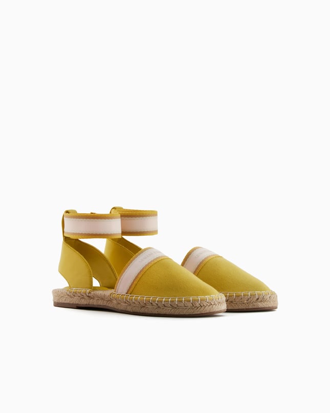 Armani Exchange Unısex Kontrsat Detaylı Bilek Bantlı Hasır Detaylı Taban Sarı Espadril XDS006 XV923-00527