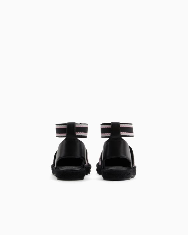 Armani Exchange Unısex Kontrsat Detaylı Bilek Bantlı Hasır Detaylı Taban Siyah Espadril XDS006 XV923-00002
