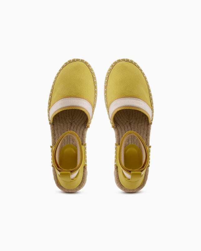 Armani Exchange Unısex Kontrsat Detaylı Bilek Bantlı Hasır Detaylı Taban Sarı Espadril XDS006 XV923-00527