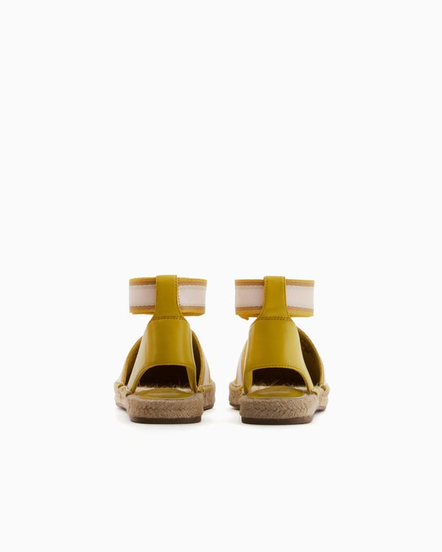Armani Exchange Unısex Kontrsat Detaylı Bilek Bantlı Hasır Detaylı Taban Sarı Espadril XDS006 XV923-00527