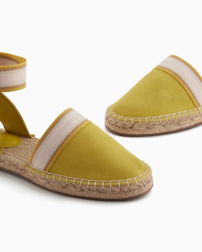 Armani Exchange Unısex Kontrsat Detaylı Bilek Bantlı Hasır Detaylı Taban Sarı Espadril XDS006 XV923-00527