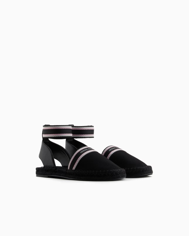 Armani Exchange Unısex Kontrsat Detaylı Bilek Bantlı Hasır Detaylı Taban Siyah Espadril XDS006 XV923-00002