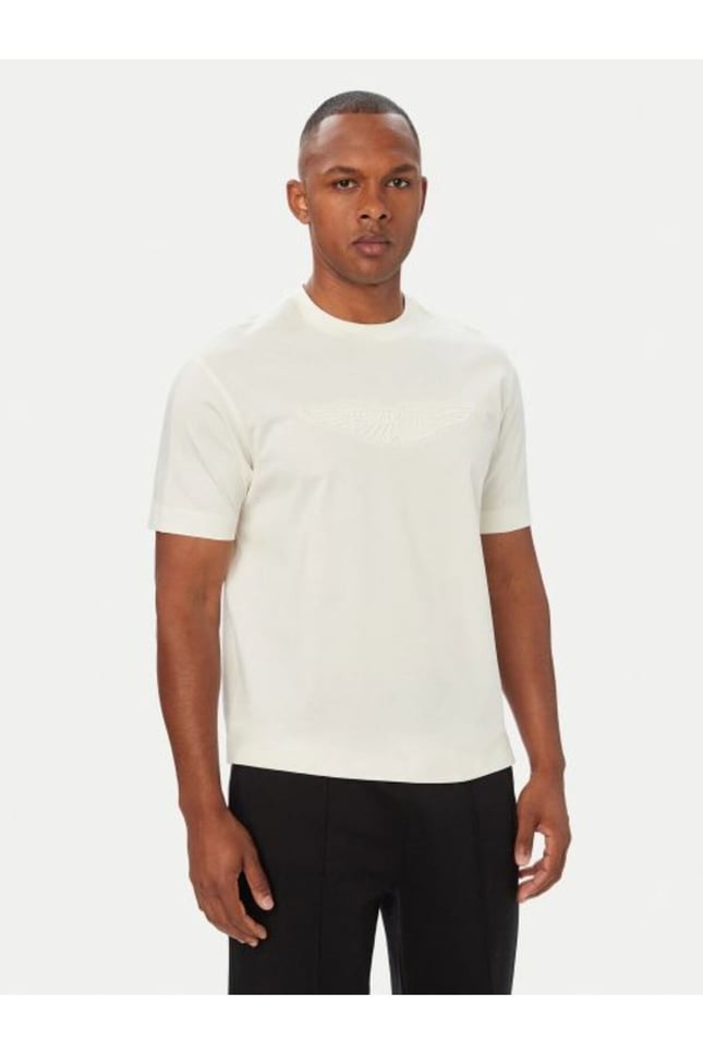 BOSS Erkek Bisiklet Yakalı Ekstra Yumuşak Pamuklu Logo İşlemeli Kısa Kollu Ekru Polo Yaka T-Shirt 50565042-118
