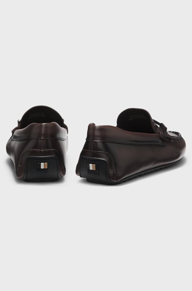 BOSS Erkek Logo İşlemeli Metal Halkalı Dikiş Detaylı Deri Kahverengi Sneaker 50548100-205
