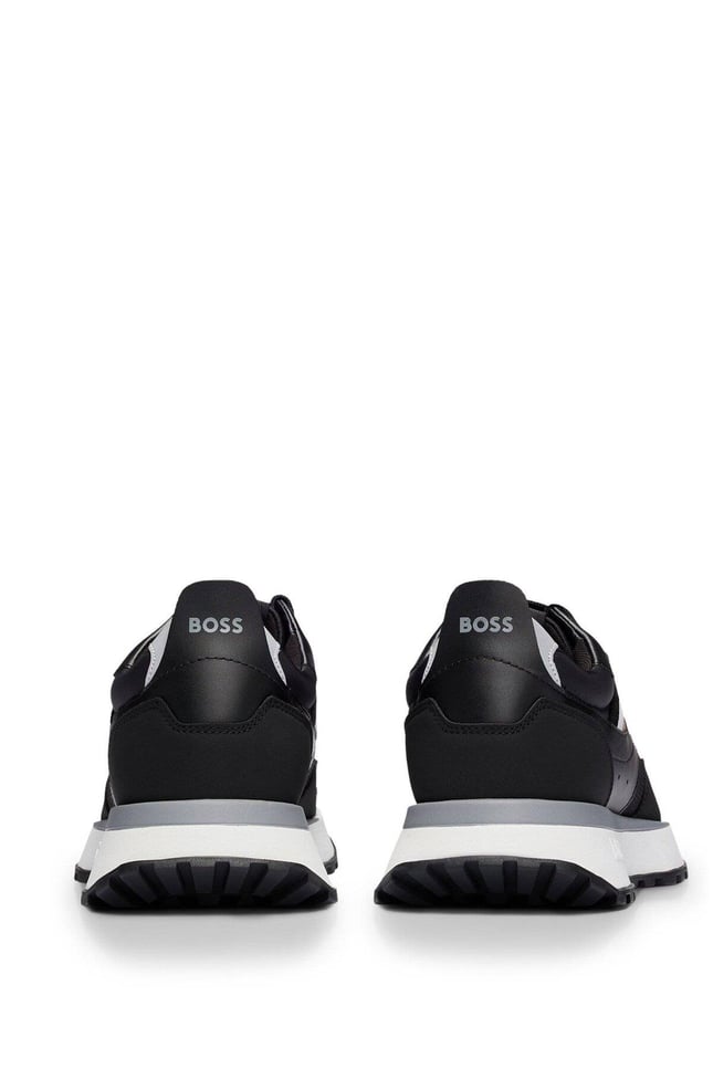 BOSS Erkek Marka Logolu Bağcıklı Kaydırmaz Tabanlı Günlük Siyah Sneaker 50498280-001