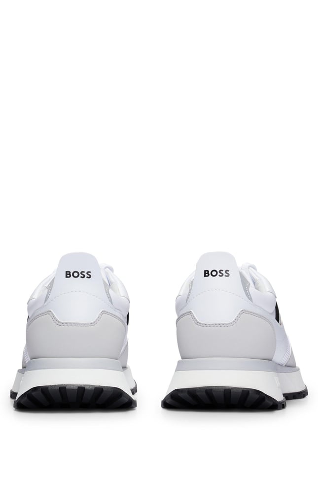 BOSS Erkek Marka Logolu Bağcıklı Kaydırmaz Tabanlı Günlük Beyaz Sneaker 50498280-100