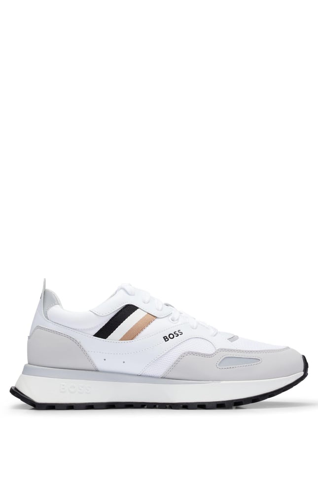 BOSS Erkek Marka Logolu Bağcıklı Kaydırmaz Tabanlı Günlük Beyaz Sneaker 50498280-100
